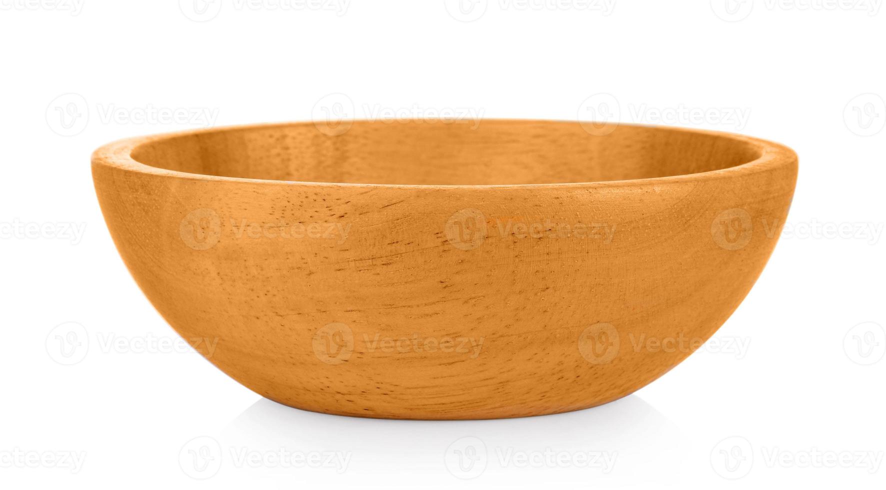 wood bowl on white photo