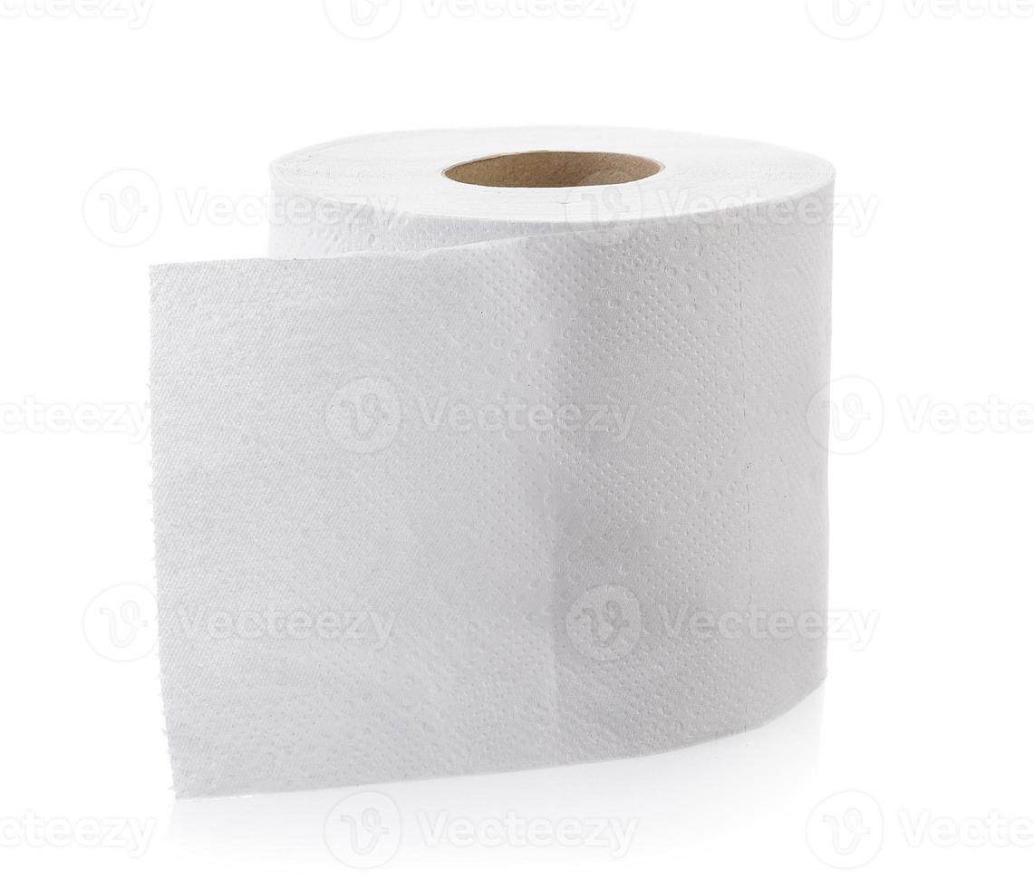 toilet paper on white background photo