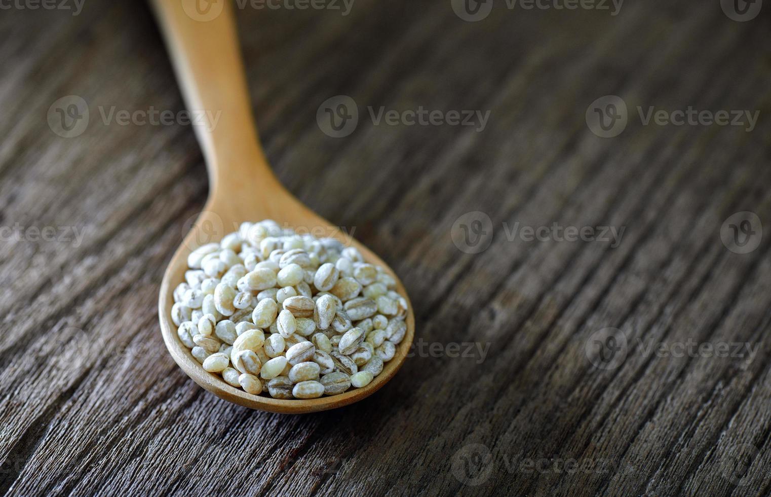Barley in wood Spoon photo