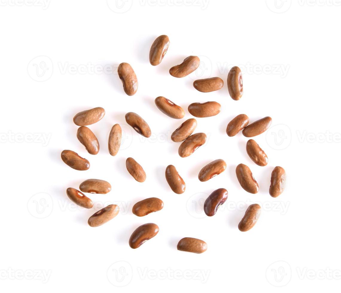 beans isolated on white background. top view photo