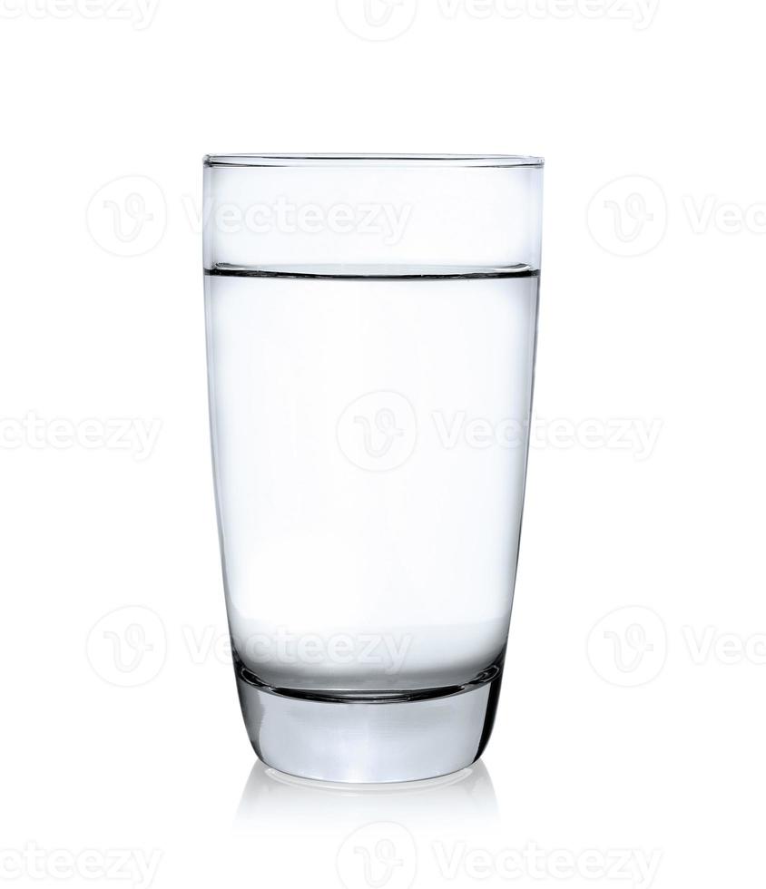 Glass of water isolated on white background photo