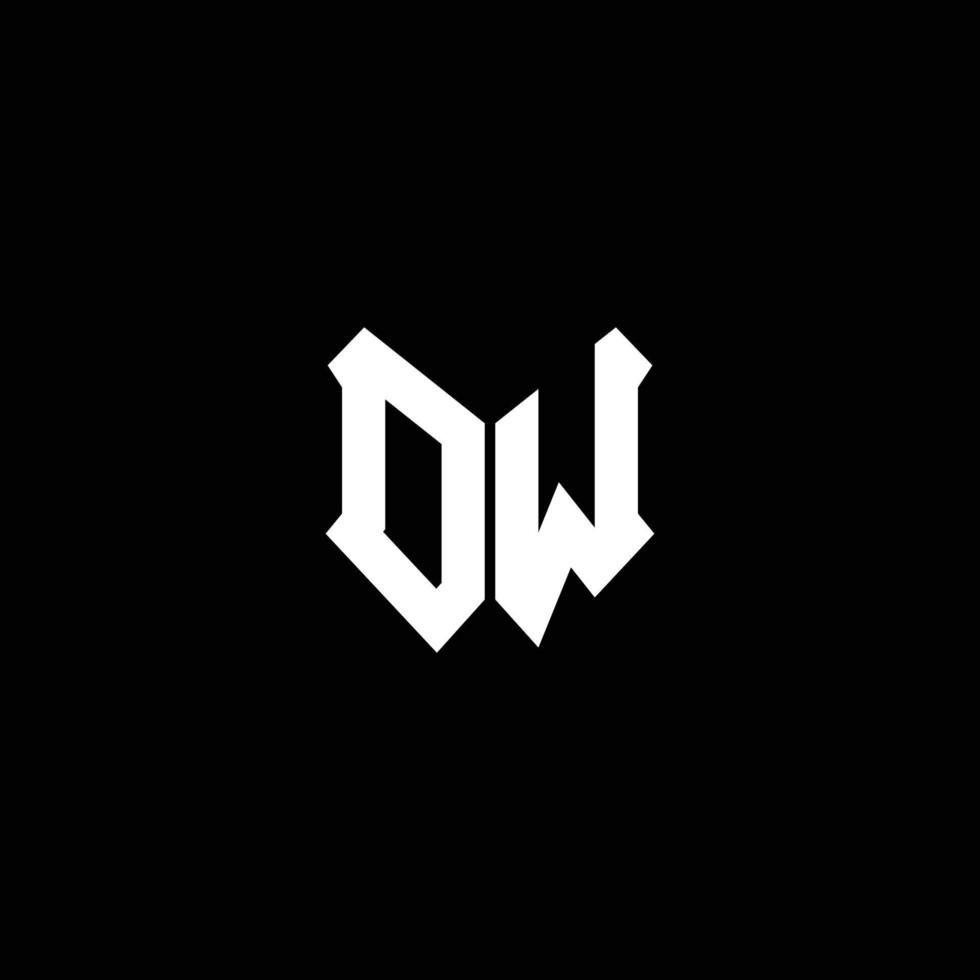 dw logo monogram with shield shape design template vector