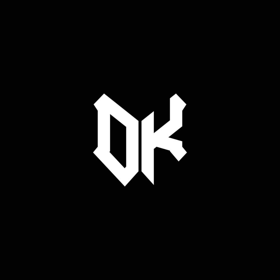monograma del logotipo de dk con plantilla de diseño de forma de escudo vector