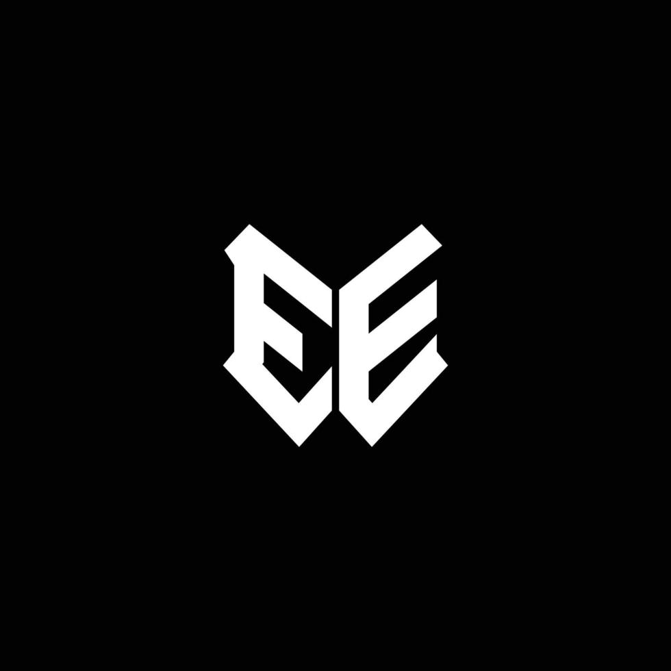monograma del logotipo de ee con plantilla de diseño de forma de escudo vector