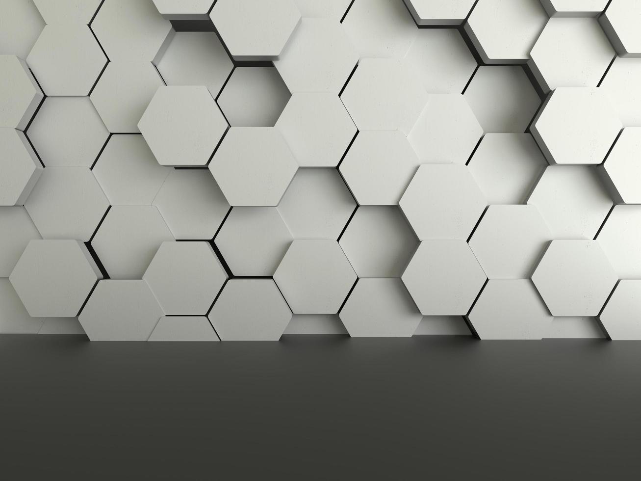 Abstract futuristic floor with hexagons background, 3D rendering photo