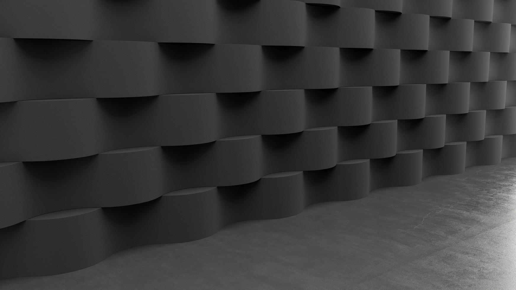 Floor with waves pattern background, 3D rendering photo