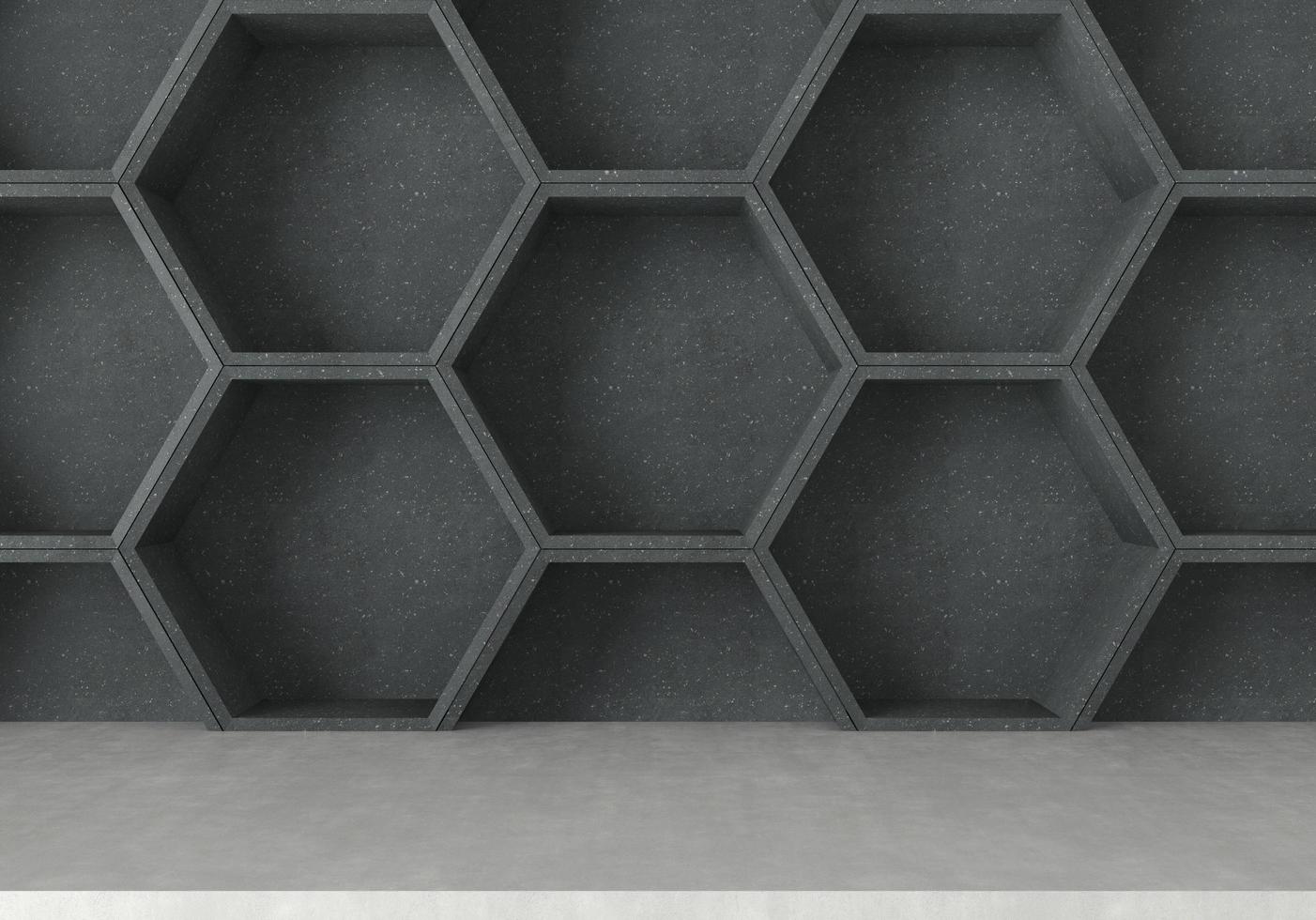 Abstract futuristic floor with hexagons background, 3D rendering photo