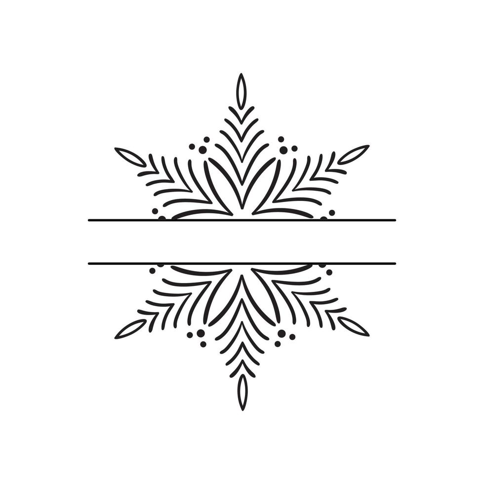 vector dibujado a mano split navidad copo de nieve escandinavo vintage. elemento de diseño decorativo de Navidad en estilo retro, ilustración de invierno aislado