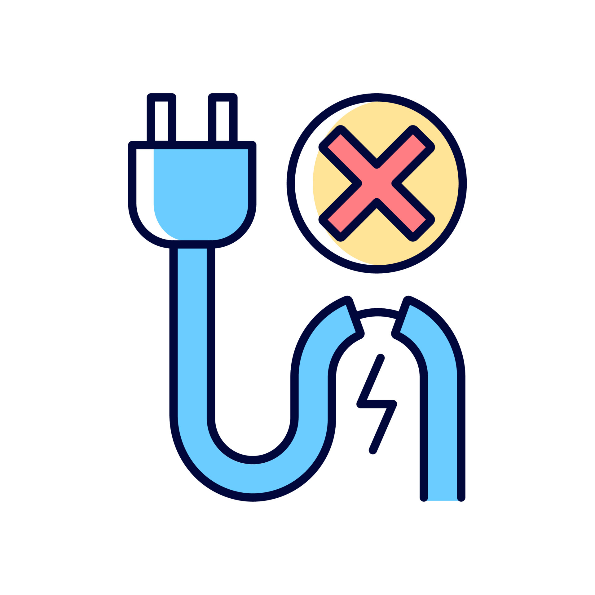 Do not use when damaged cable RGB color manual label icon ...