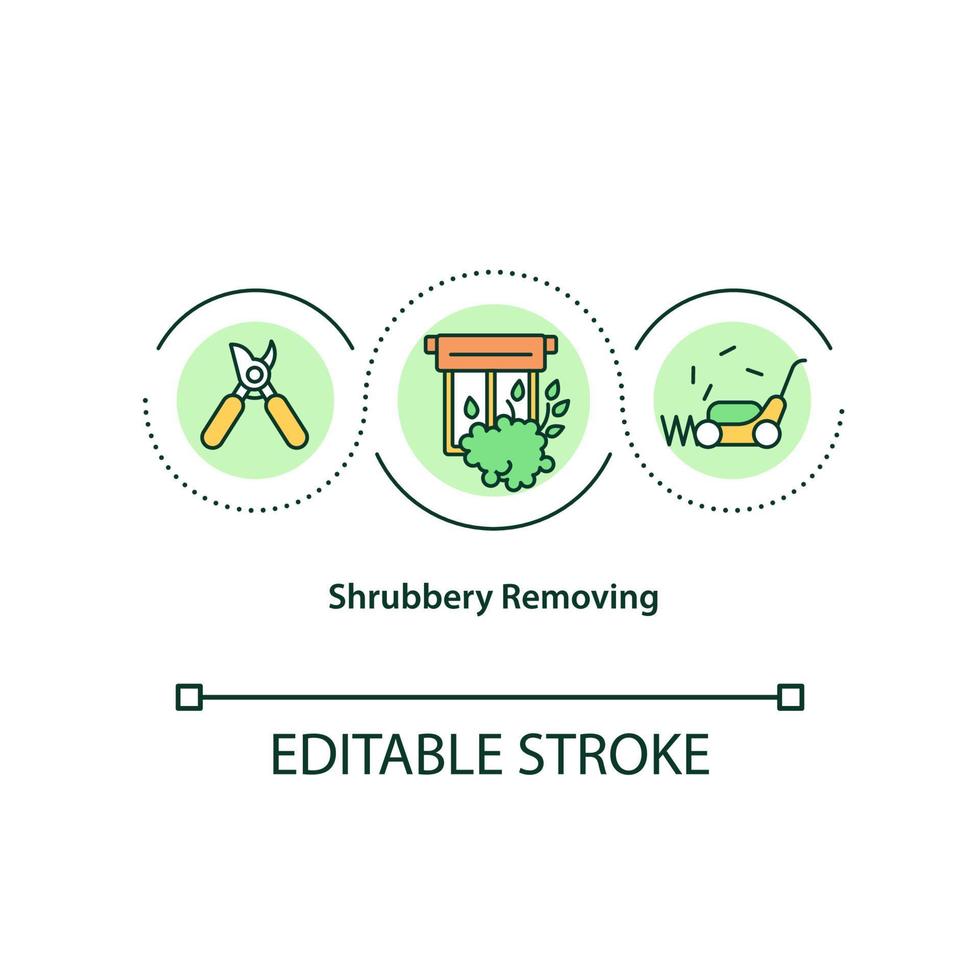 Shrubbery removing concept icon. Safe home abstract idea thin line illustration. Way to protect house from robbery through windows. Vector isolated outline color drawing. Editable stroke