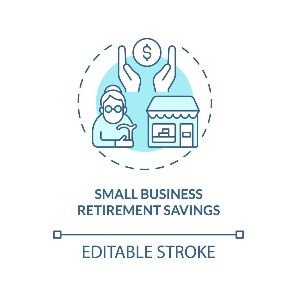 Pension savings for small business concept icon. Retirement account for