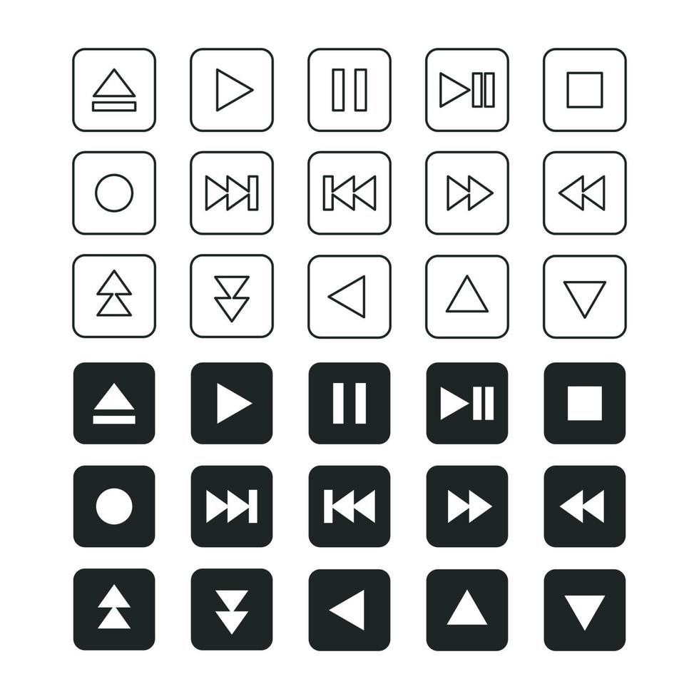 Music Media Player Icon Set Vector Template Illustration Design