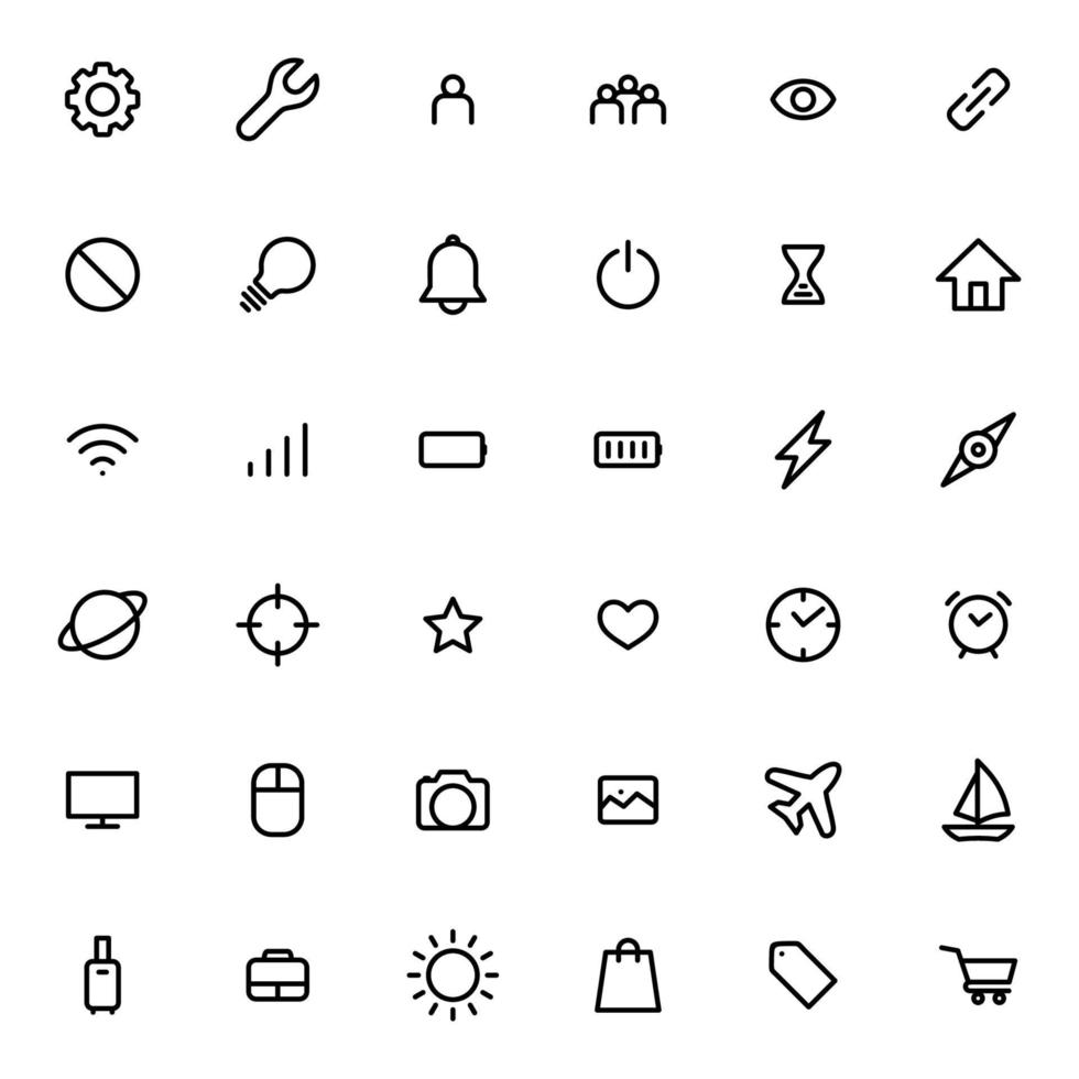 Line Art Icon Set Vector Template Illustration Design Editable EPS 10