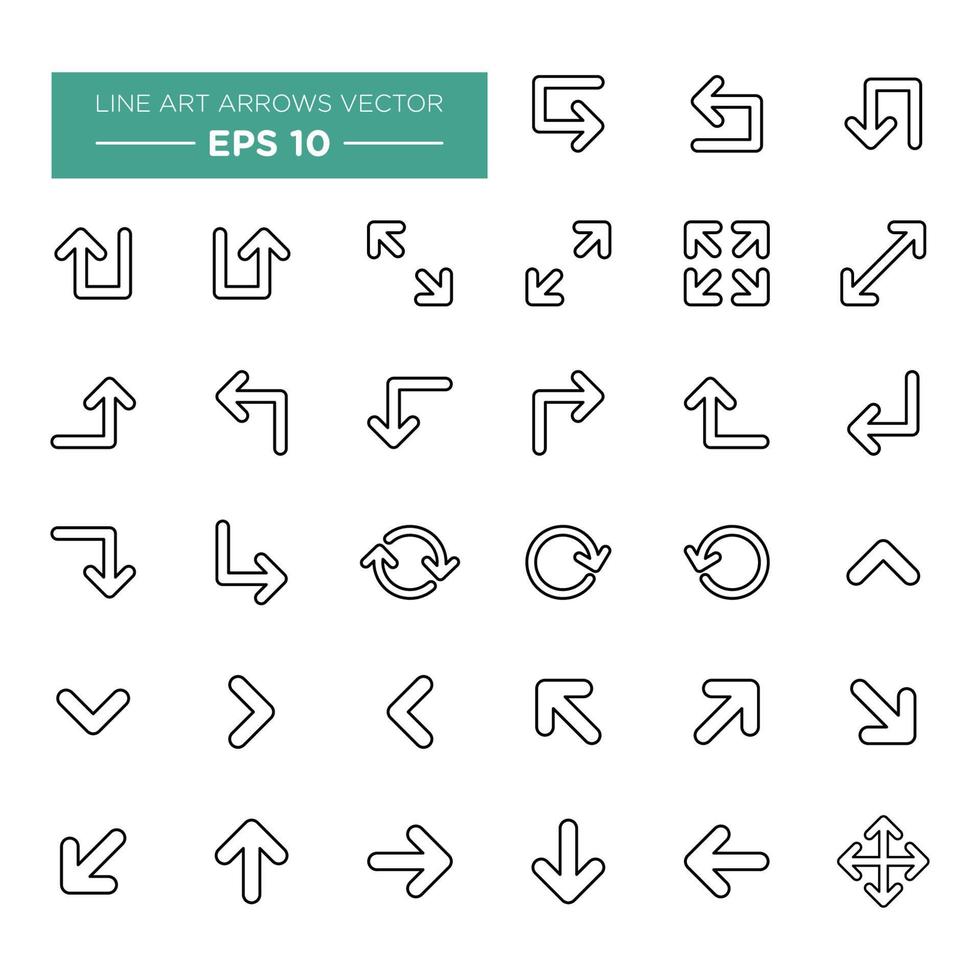 Line Art Arrows Set Icon Vector Illustration Design