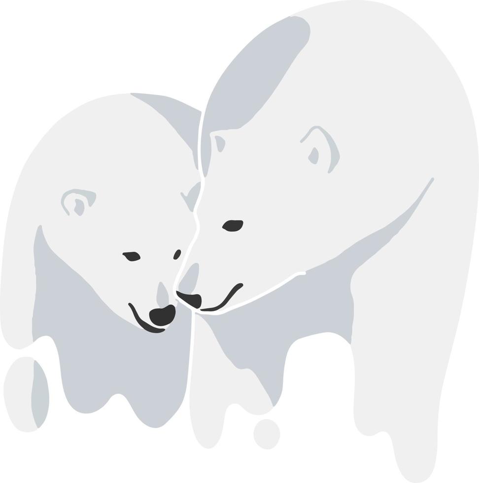 Polar bear are crying in climate change vector