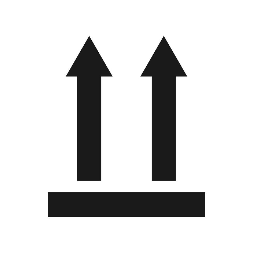 Handle with care sign, upward sign. vector