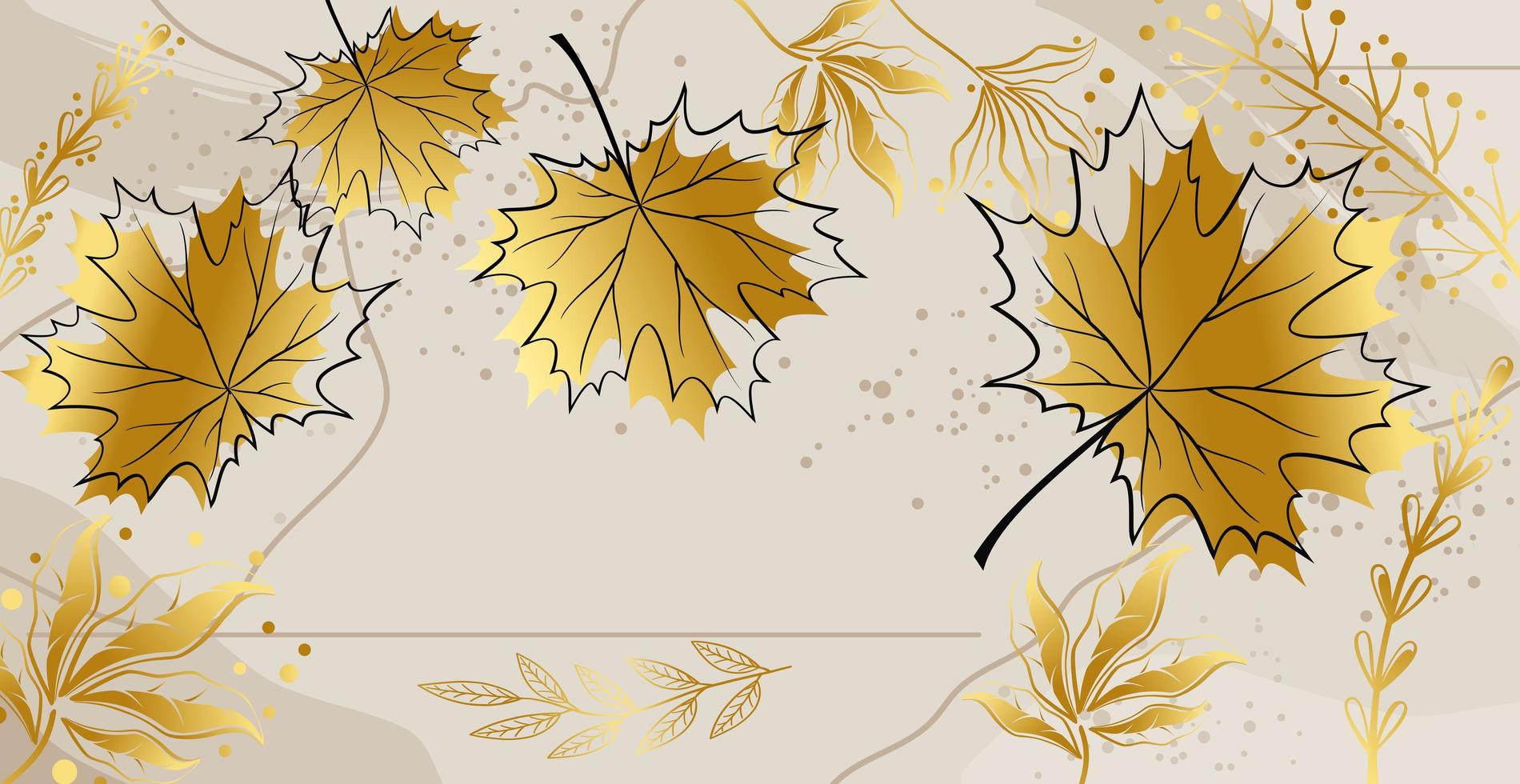 Autumn maple leaves on a colored background - Vector