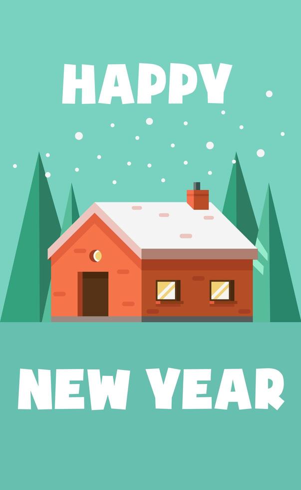 Abstract New Year vertical postcard template - Vector