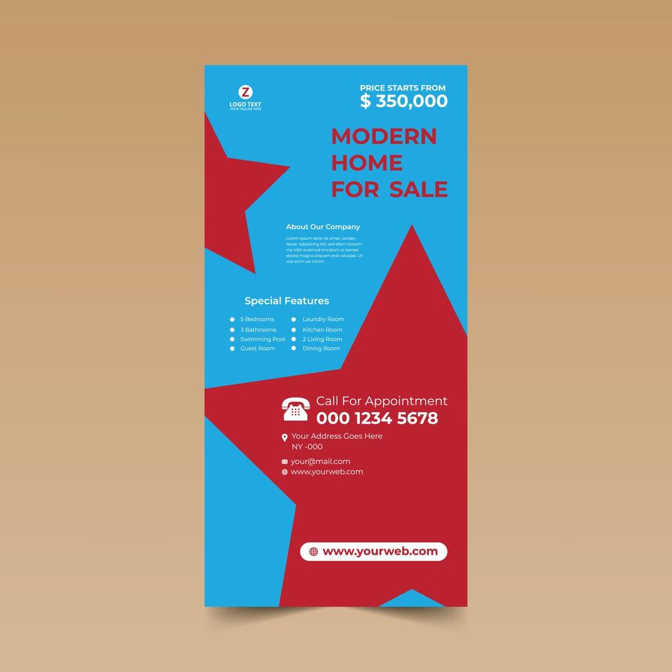 Blue Nice Rack Card Design Template 4291928 Vector Art at Vecteezy