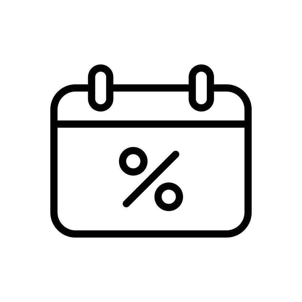 discount calendar line icon vector