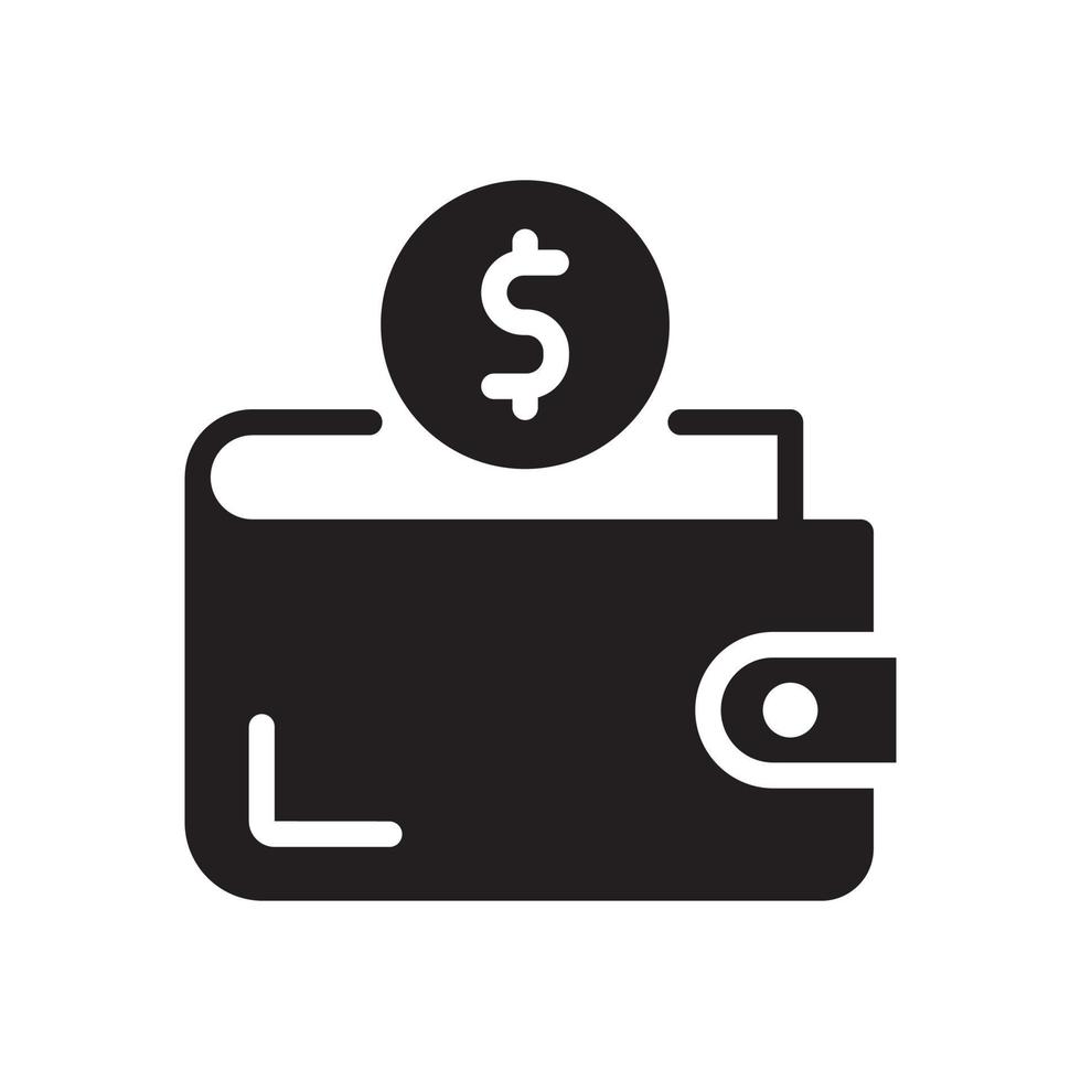 wallet money glyph icon vector