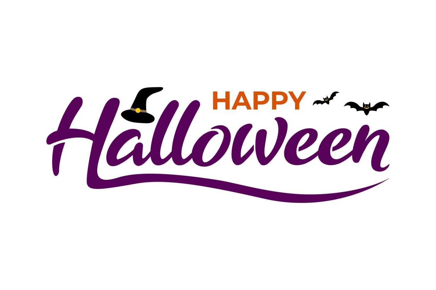 Halloween text banner design template vector