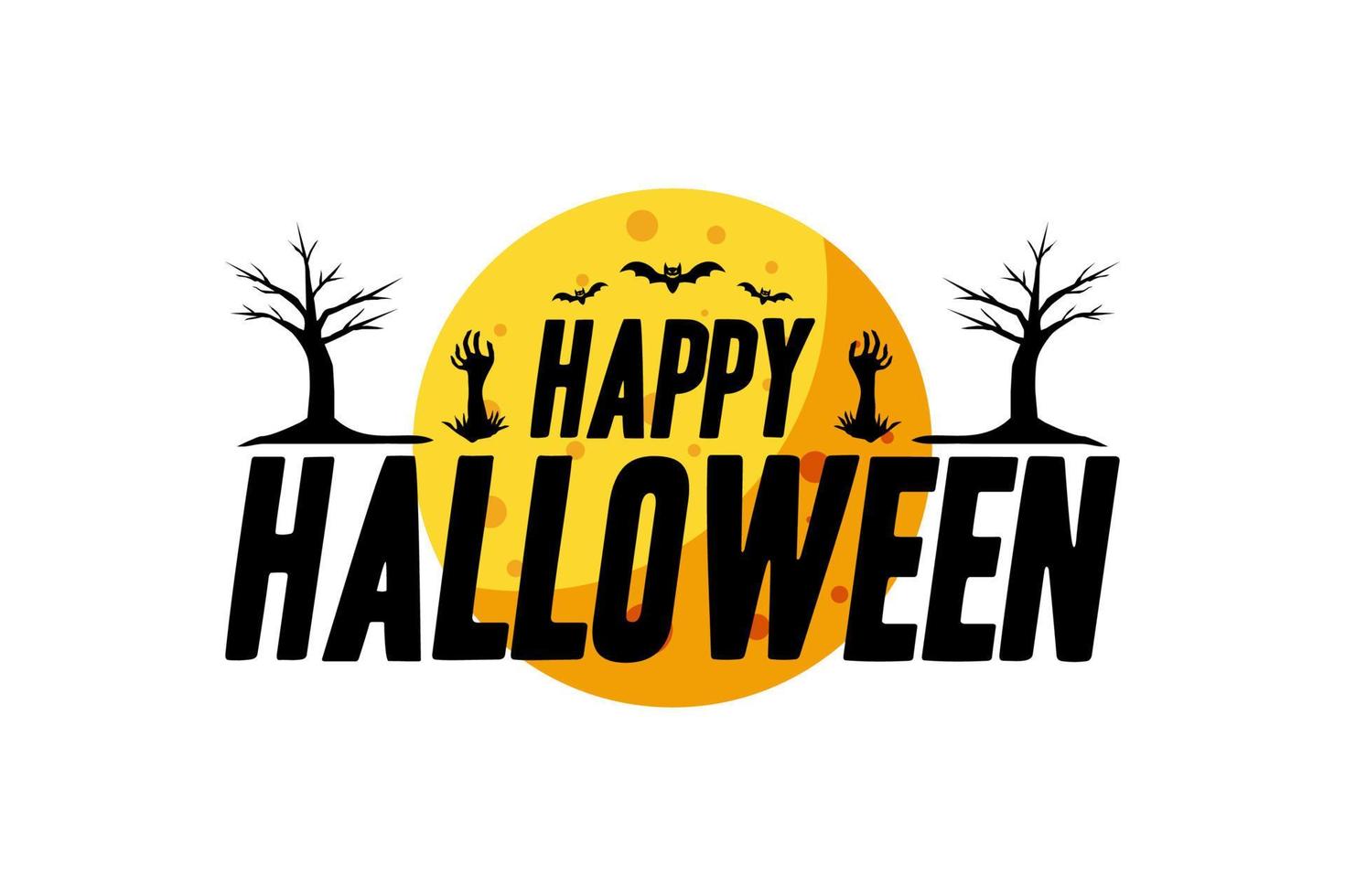 Halloween text banner design template vector