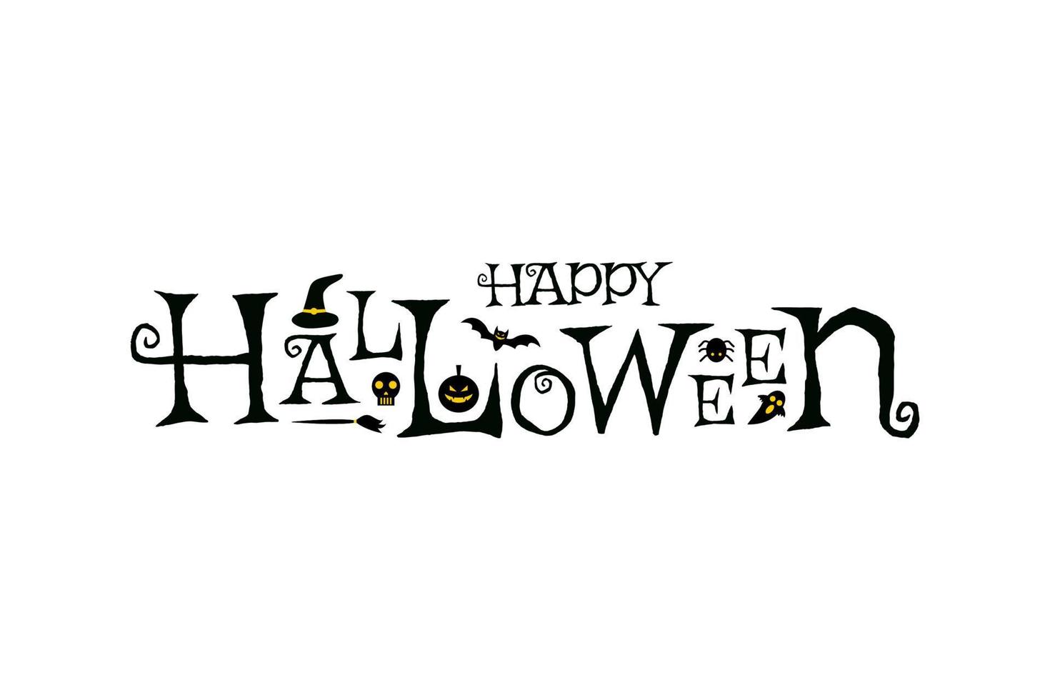 Halloween text banner design template vector