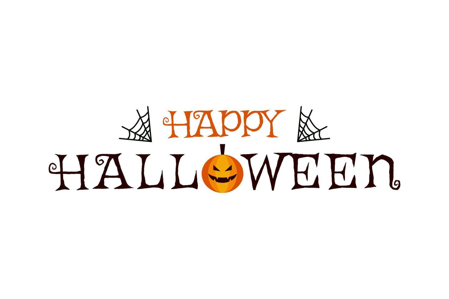 Halloween text banner design template vector
