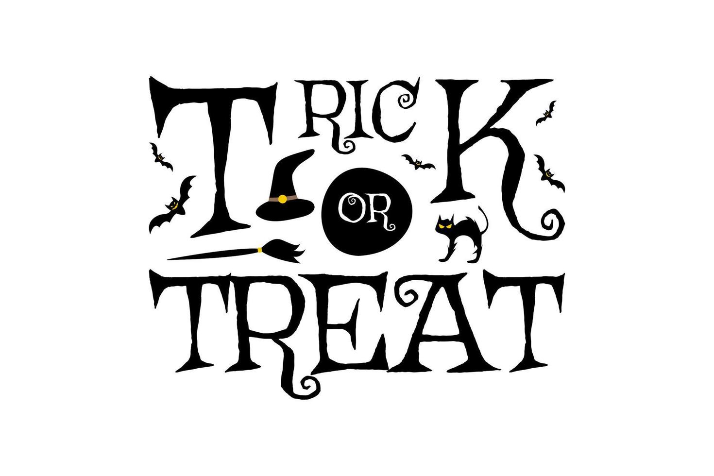 Trick or treat halloween party event night celebration horror illustration. vector