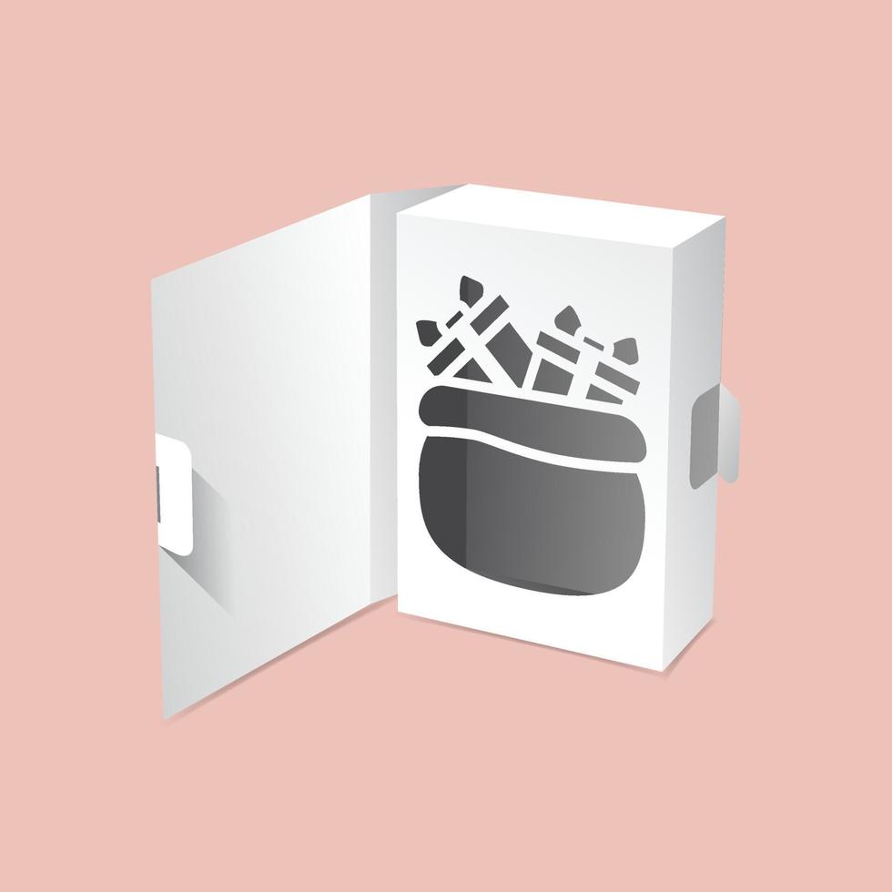 Box and flip cover with Christmas bag window mock up vector