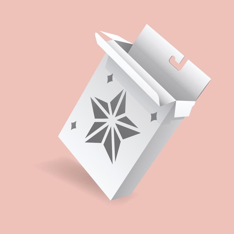 Hanging box with star window mock up vector