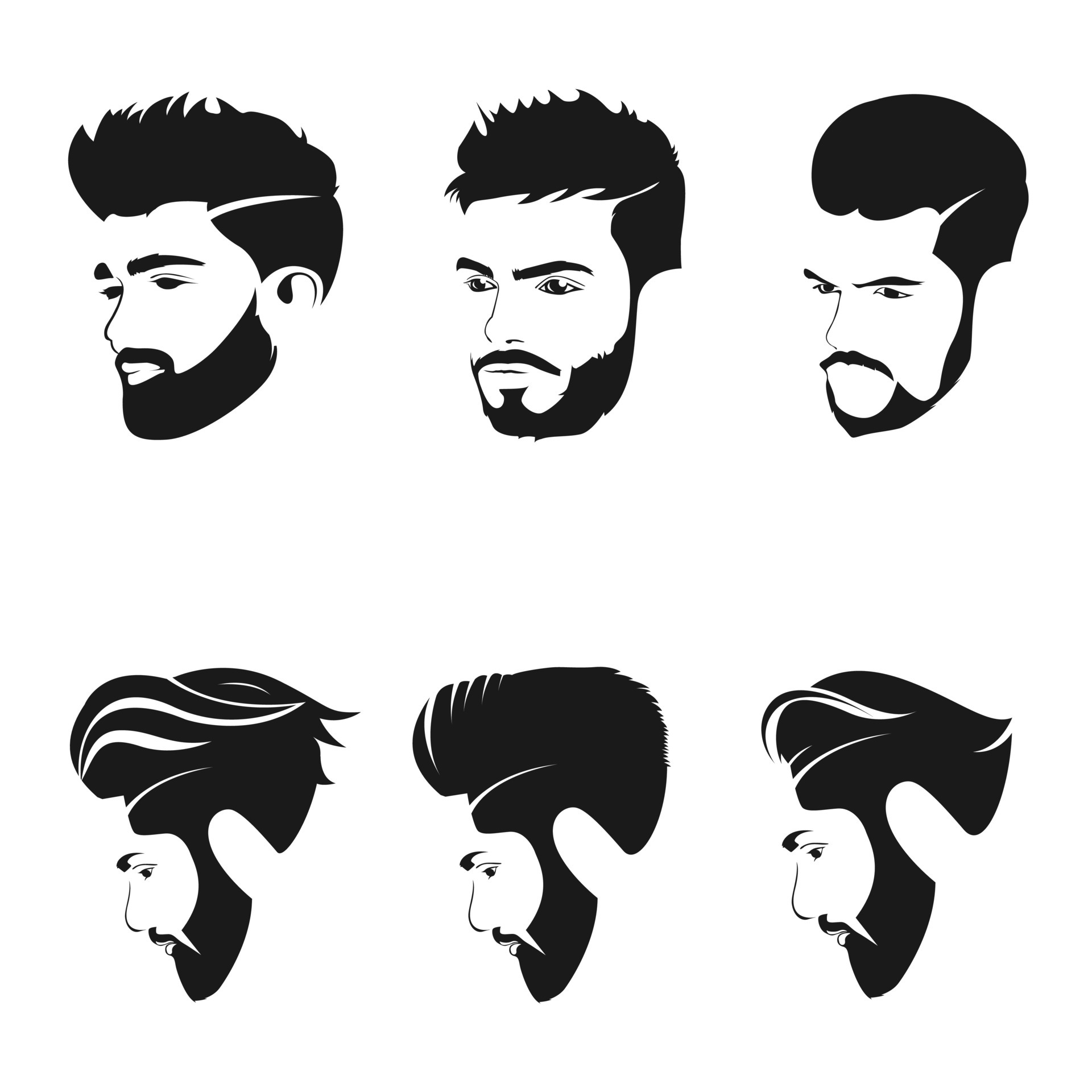 Set of Men Hair Style 4292170 Vector Art at Vecteezy