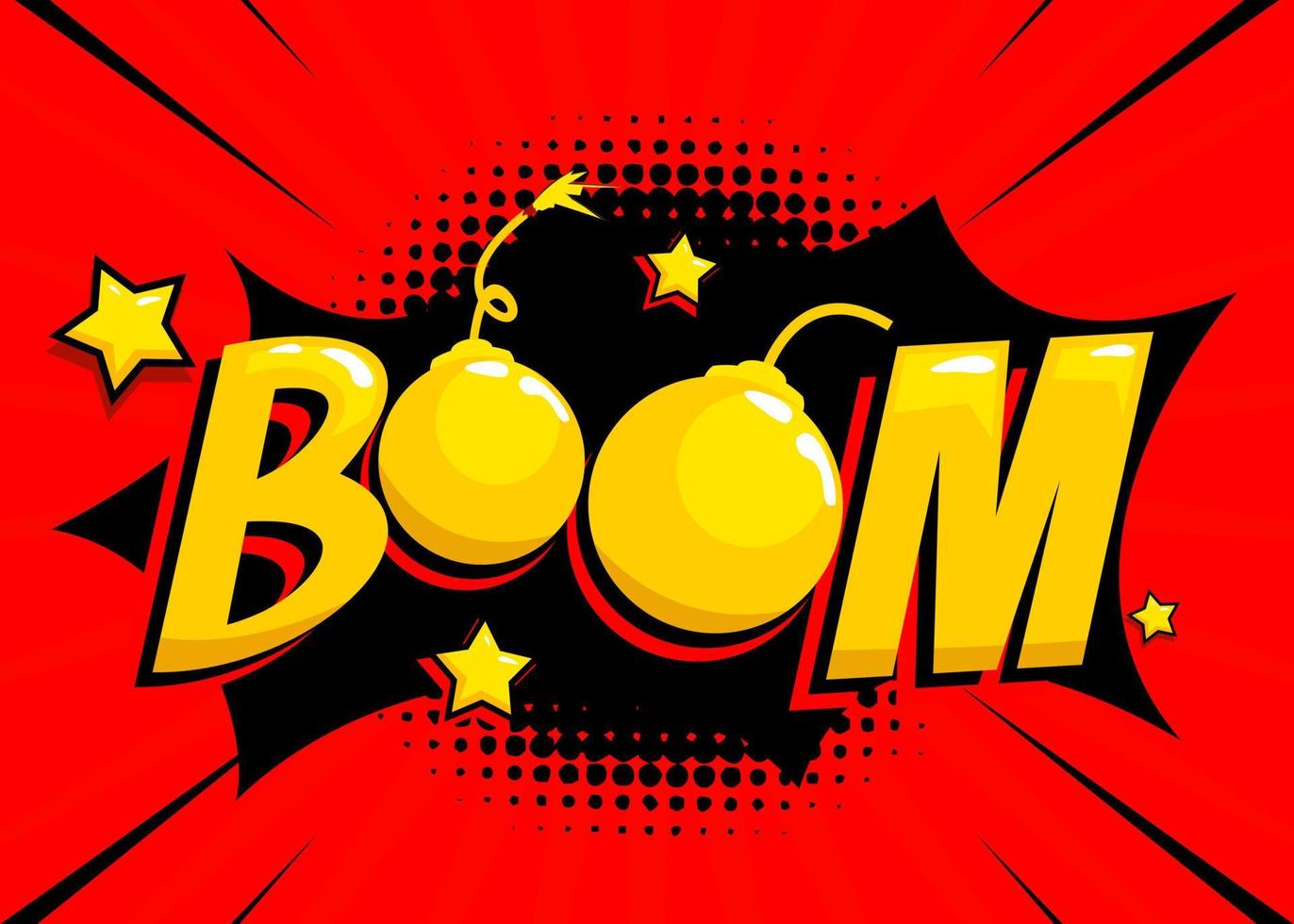 Comic Boom Text Design vector