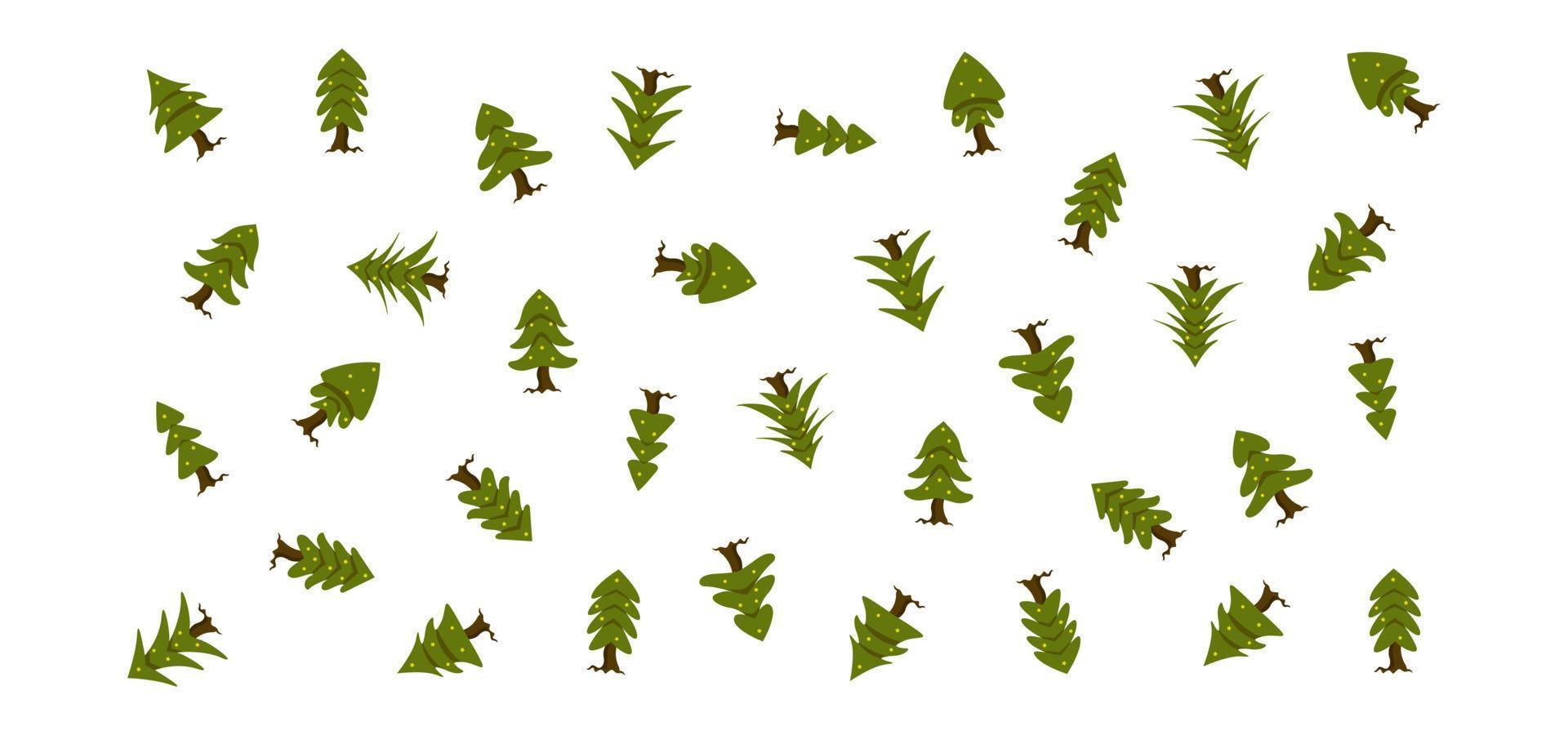 Green Christmas tree vector pattern, suitable for background and gift wrapping paper