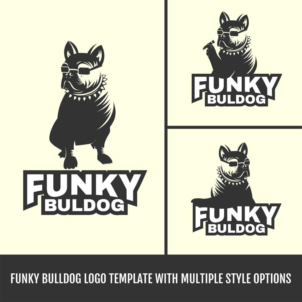 plantilla de registro de buldog funky vector