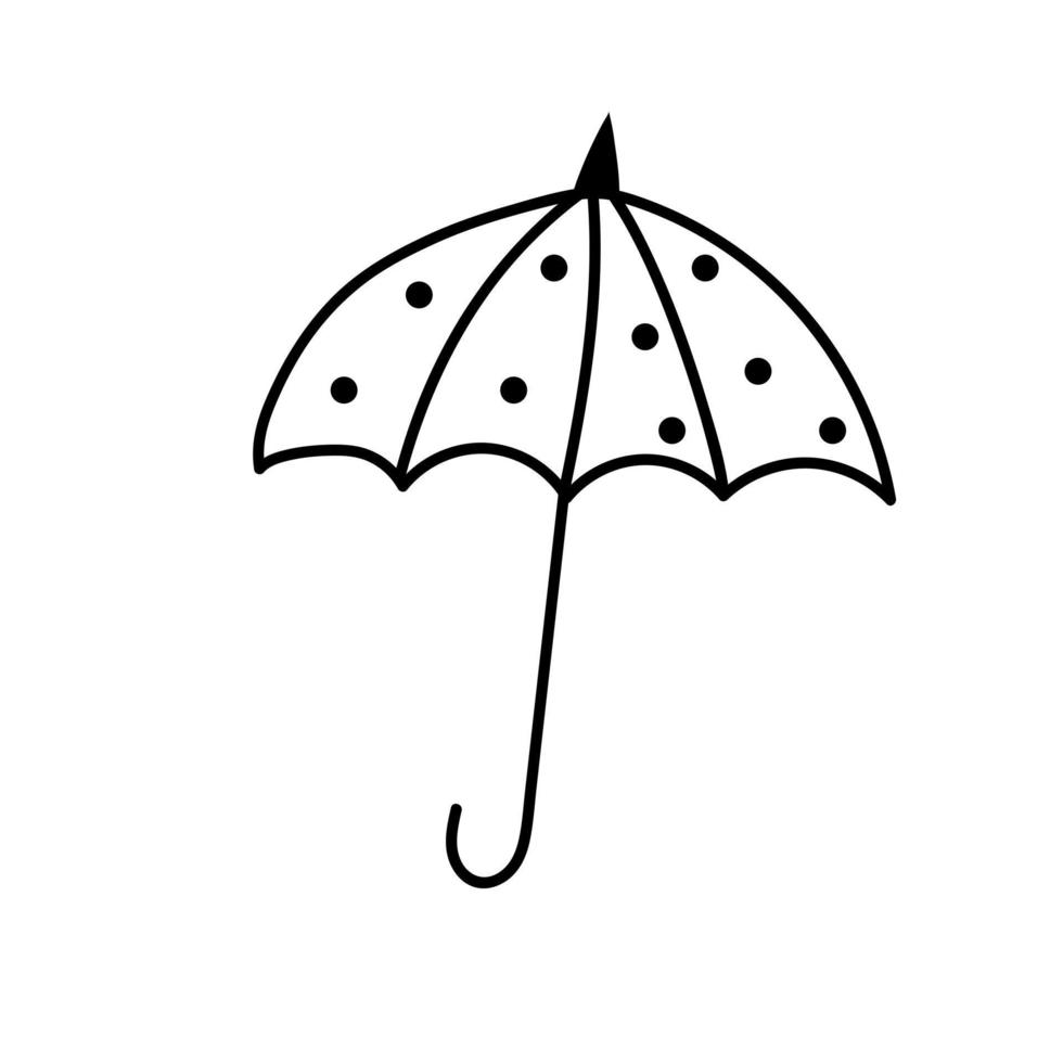 Umbrella in doodle style. vector