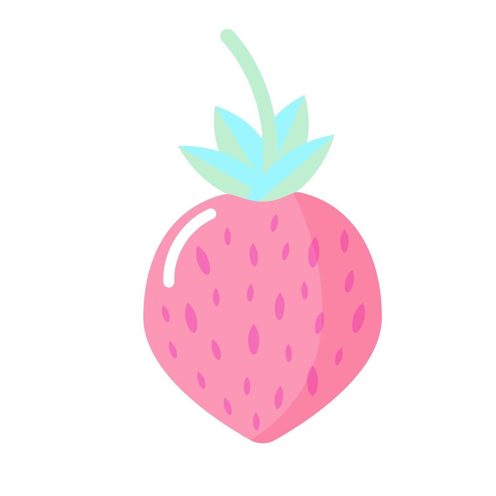 Cartoon sweet natural strawberry in pastel colors. vector