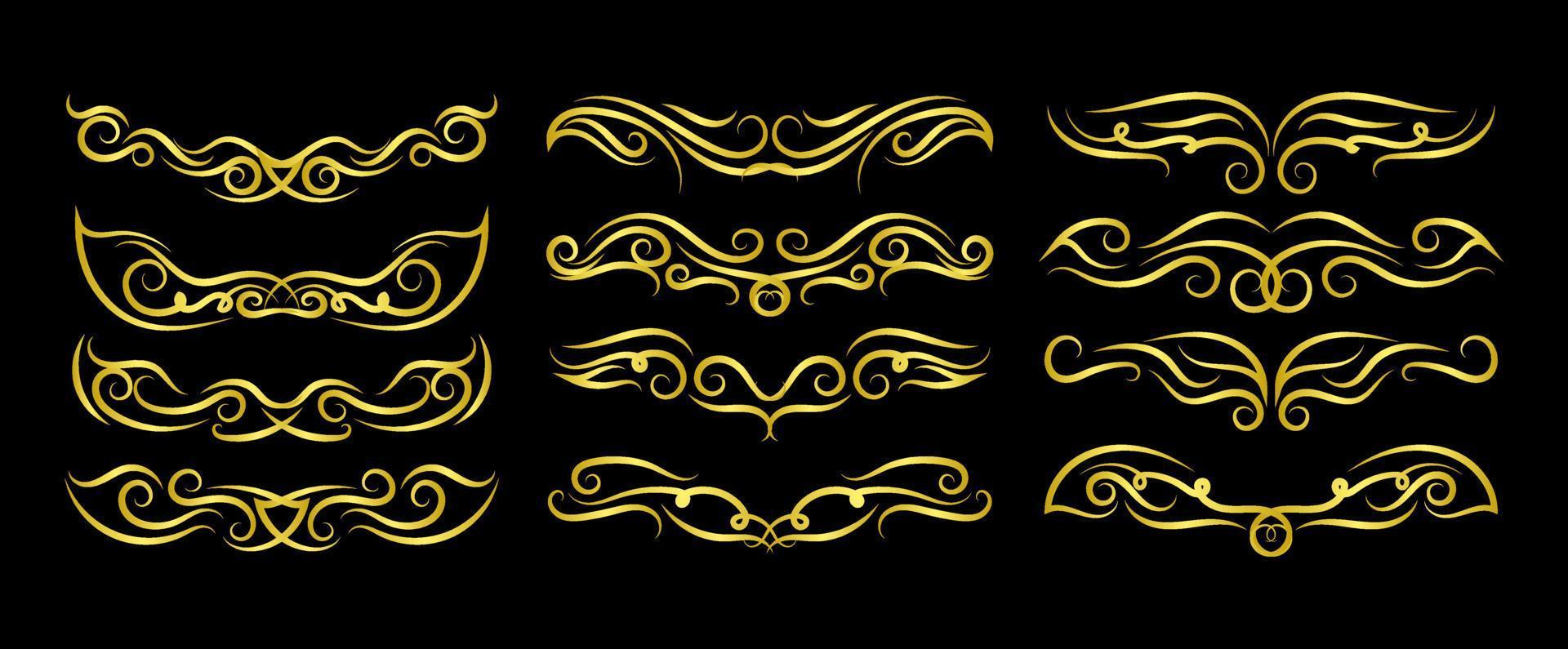 elementos remolino ornamento conjunto vector