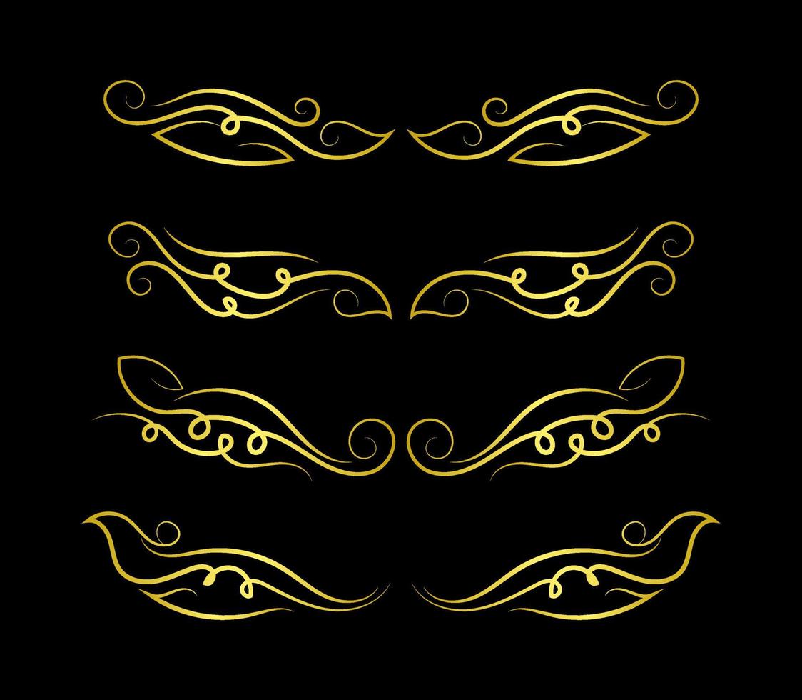 Borders Elements Set Collection, floral Swirl ornament Vector