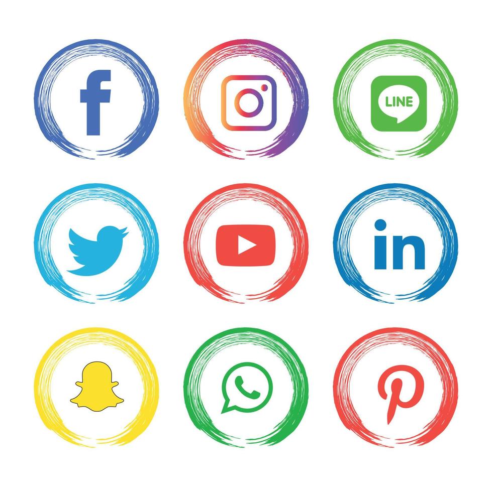 tecnología de iconos planos de redes sociales, red. venta de cara sonriente de grupo de fondo. compartir, me gusta, ilustración vectorial twitter, youtube, whatsapp, snapchat, facebook, instagram, tiktok, tok vector