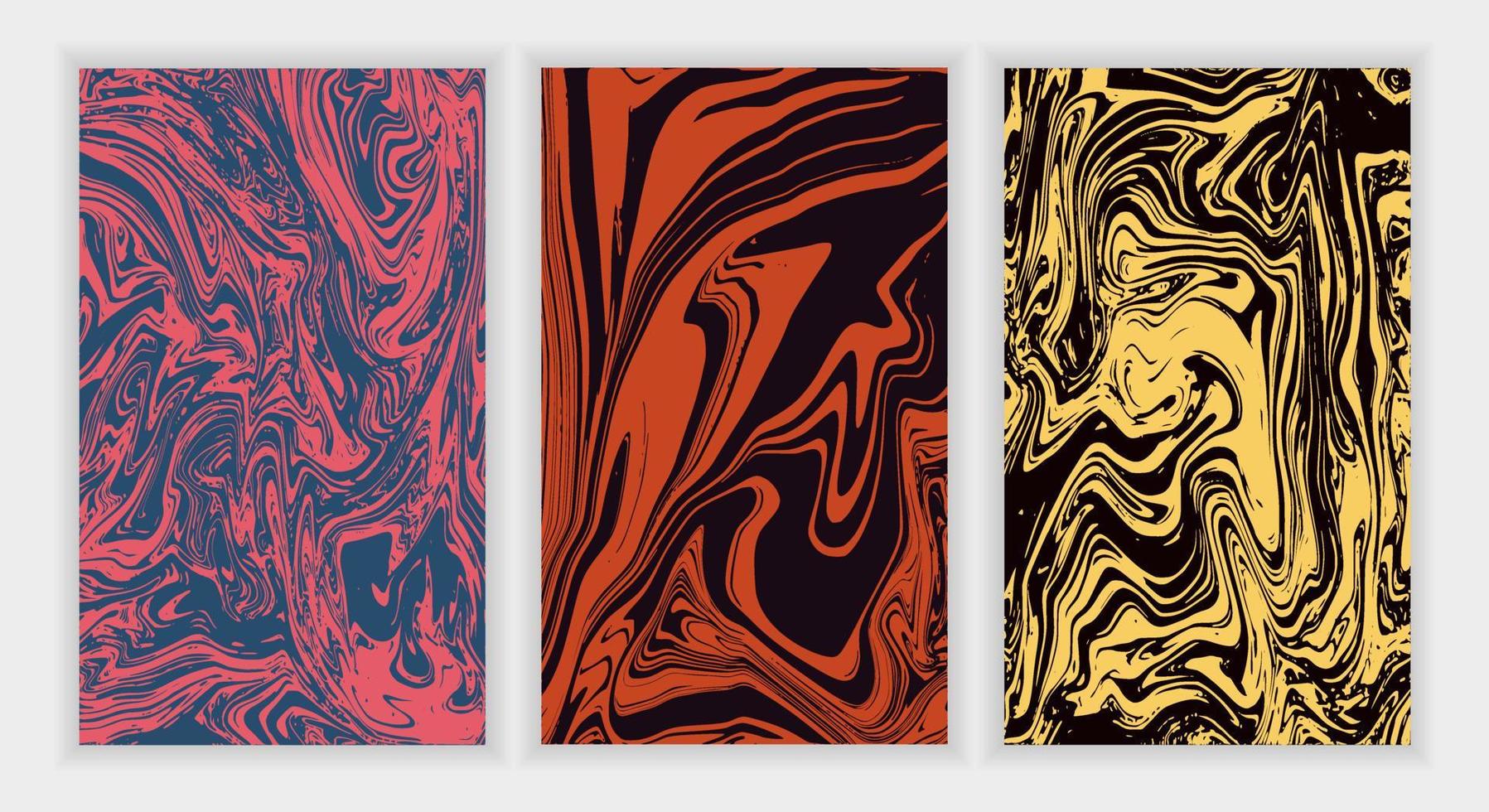 Set Abstract Liquid Marble Background vector