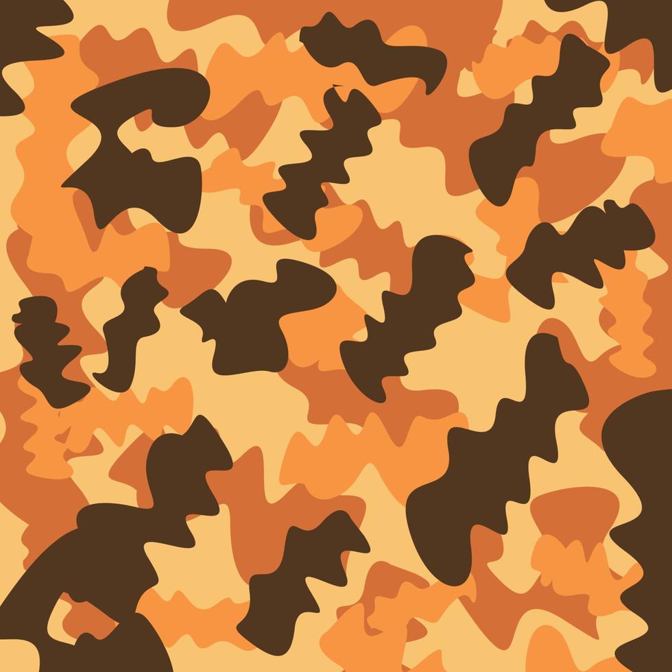 abstract orange camouflage stripes seamless pattern military vector illustration