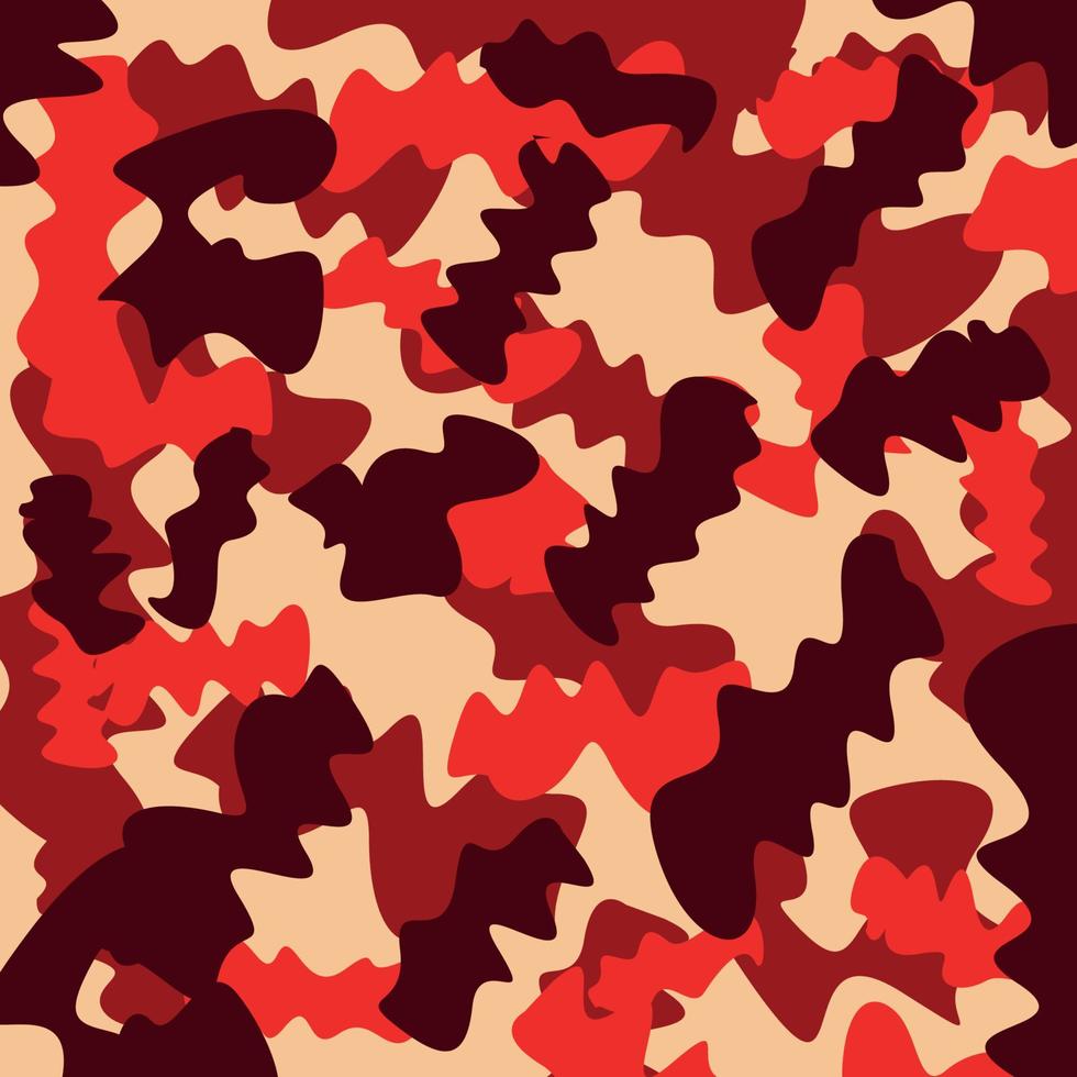 abstract red camouflage stripes seamless pattern military vector illustration