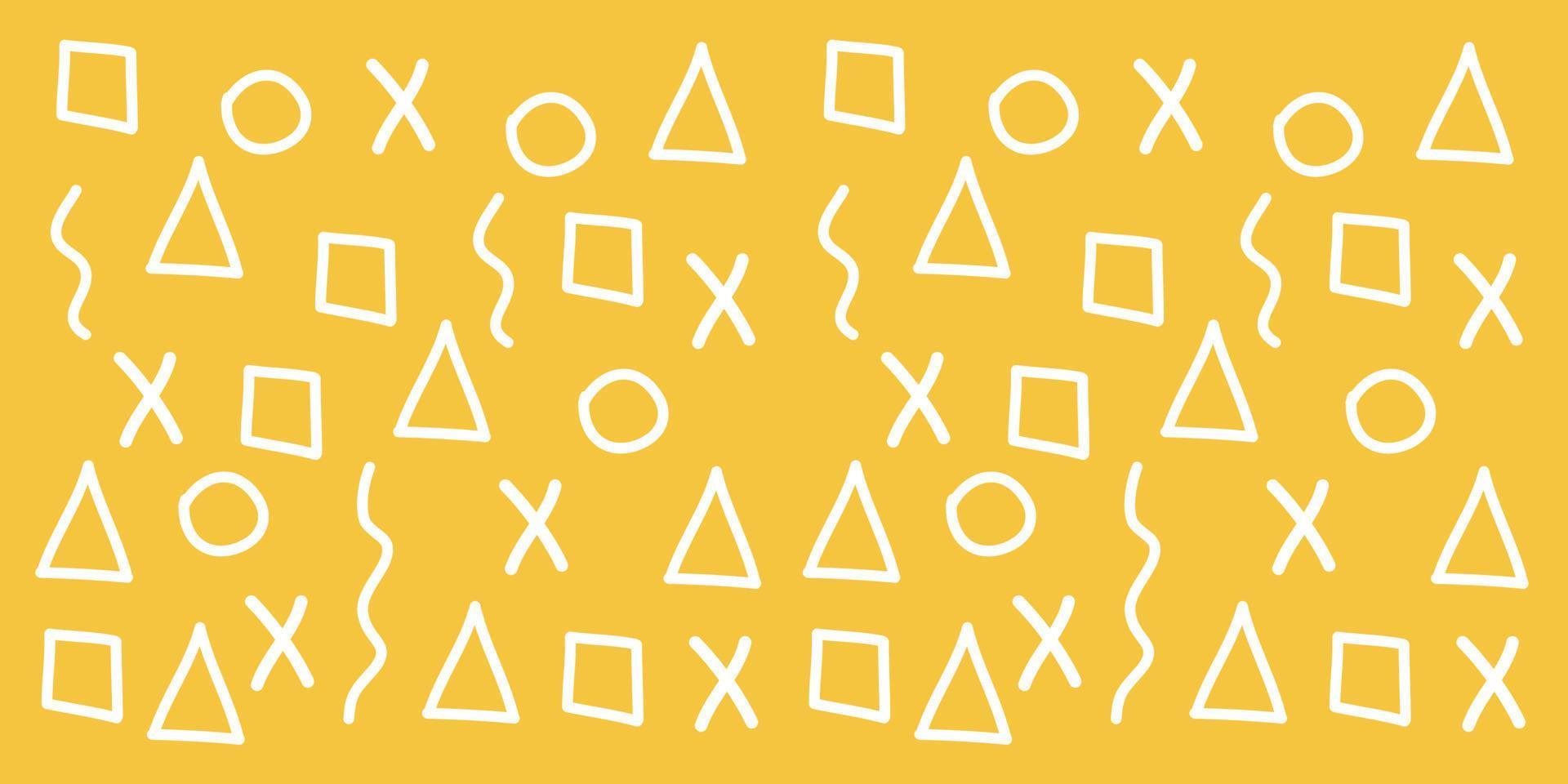 various shapes cute yellow abstract pattern pretty wide background ready for your design vector