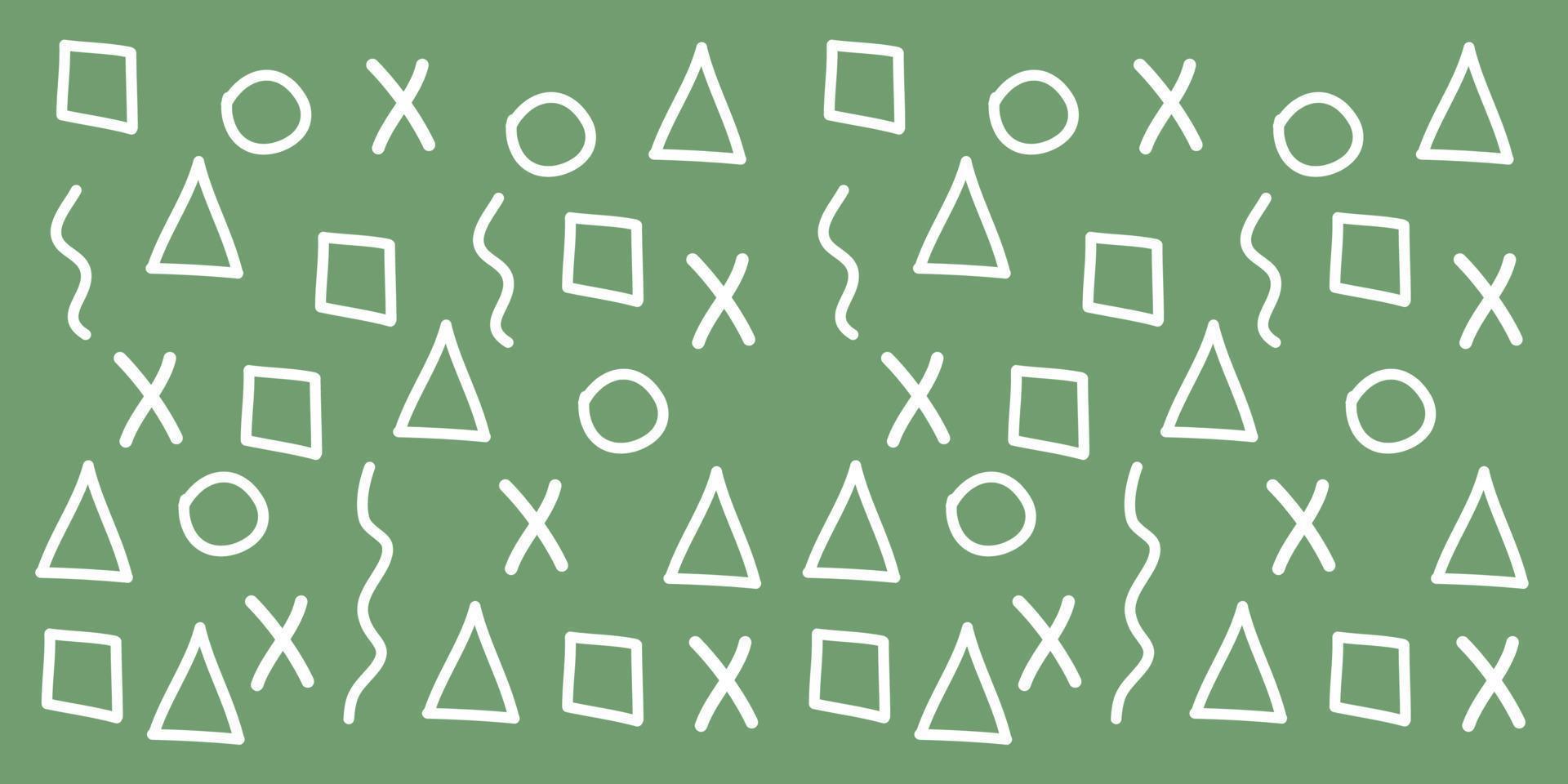 various shapes cute soft white green abstract pattern pretty wide background ready for your design vector