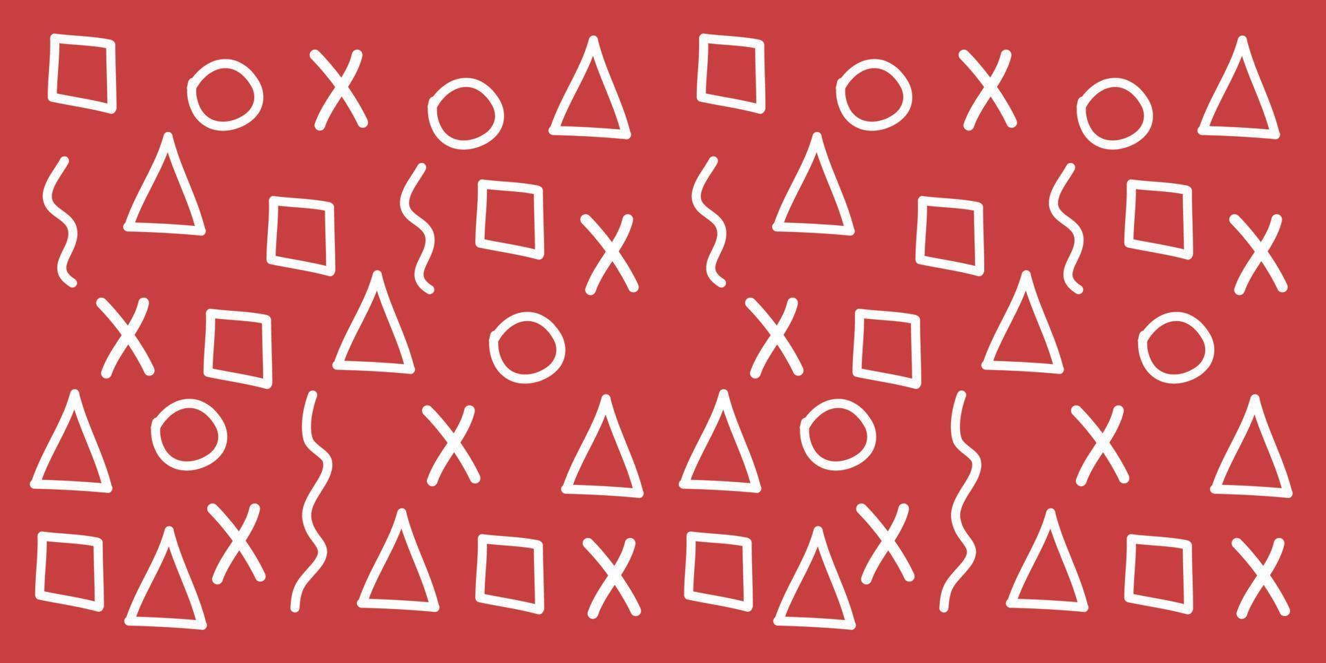 various shapes cute red abstract pattern pretty wide background ready for your design vector