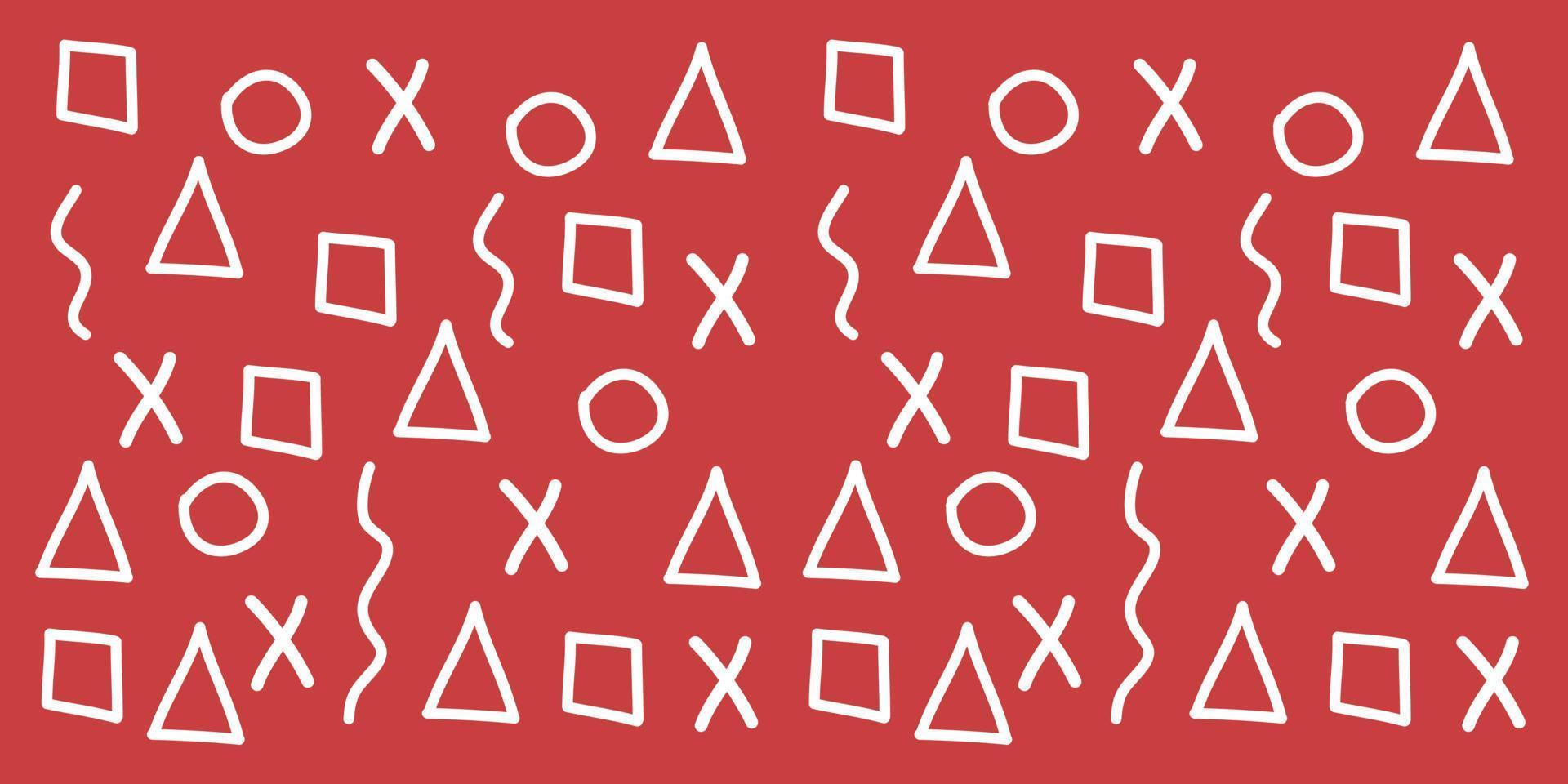 various shapes cute red abstract pattern pretty wide background ready for your design vector