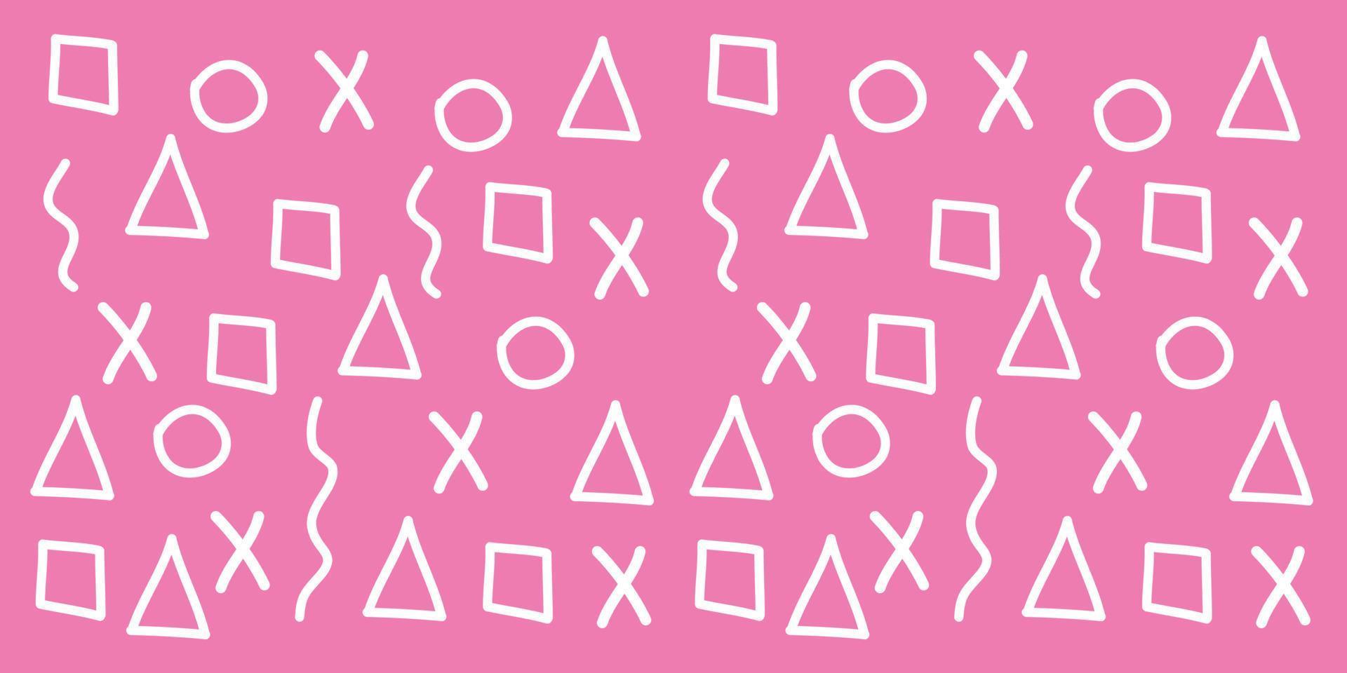 various shapes cute white pink abstract pattern pretty wide background ready for your design vector