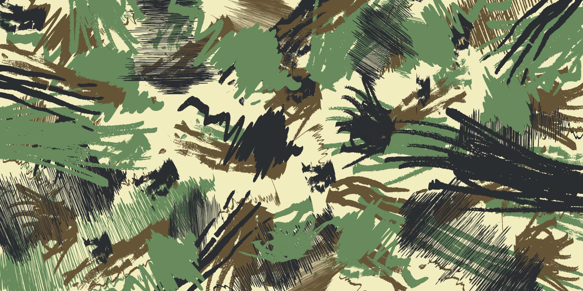 Patrón de rayas de camuflaje de selva arbolada abstracta ilustración de vector de fondo ancho militar